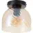 Brilliant Casto Ceiling Light Glass Metal Black Beige | 190mm - Suitable for 1x E27